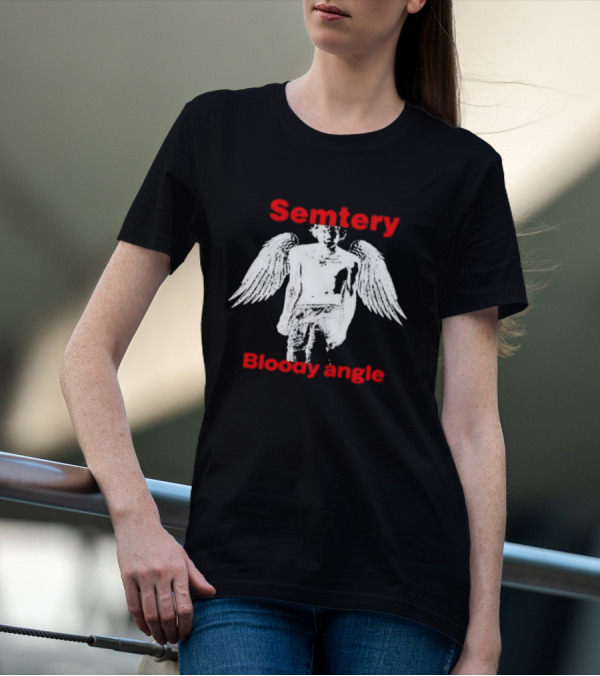 Semetery Bloody Angle Haunted Mound Angel T-Shirt