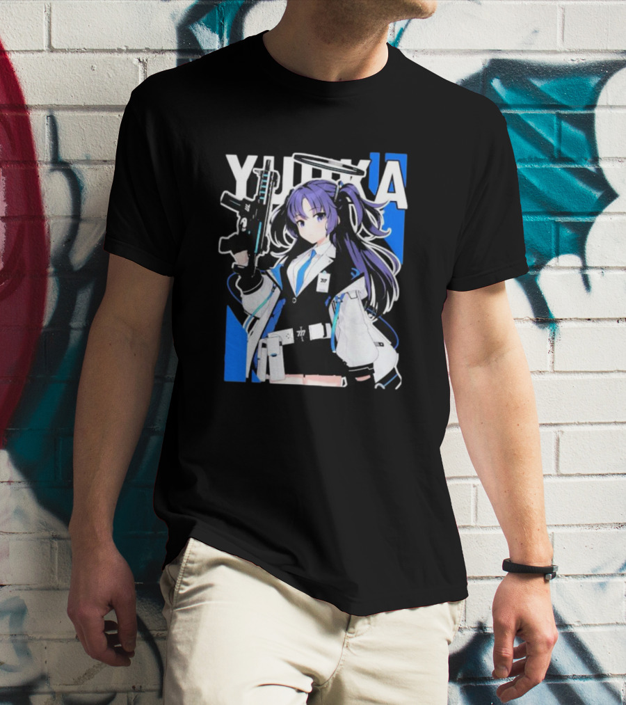 Yuuka Blue Archive Holding Gun Anime Character T-Shirt