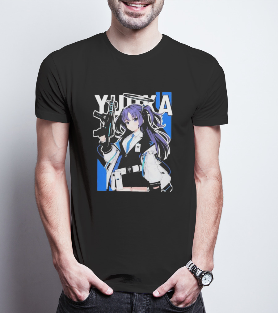 Yuuka Blue Archive Holding Gun Anime Character T-Shirt