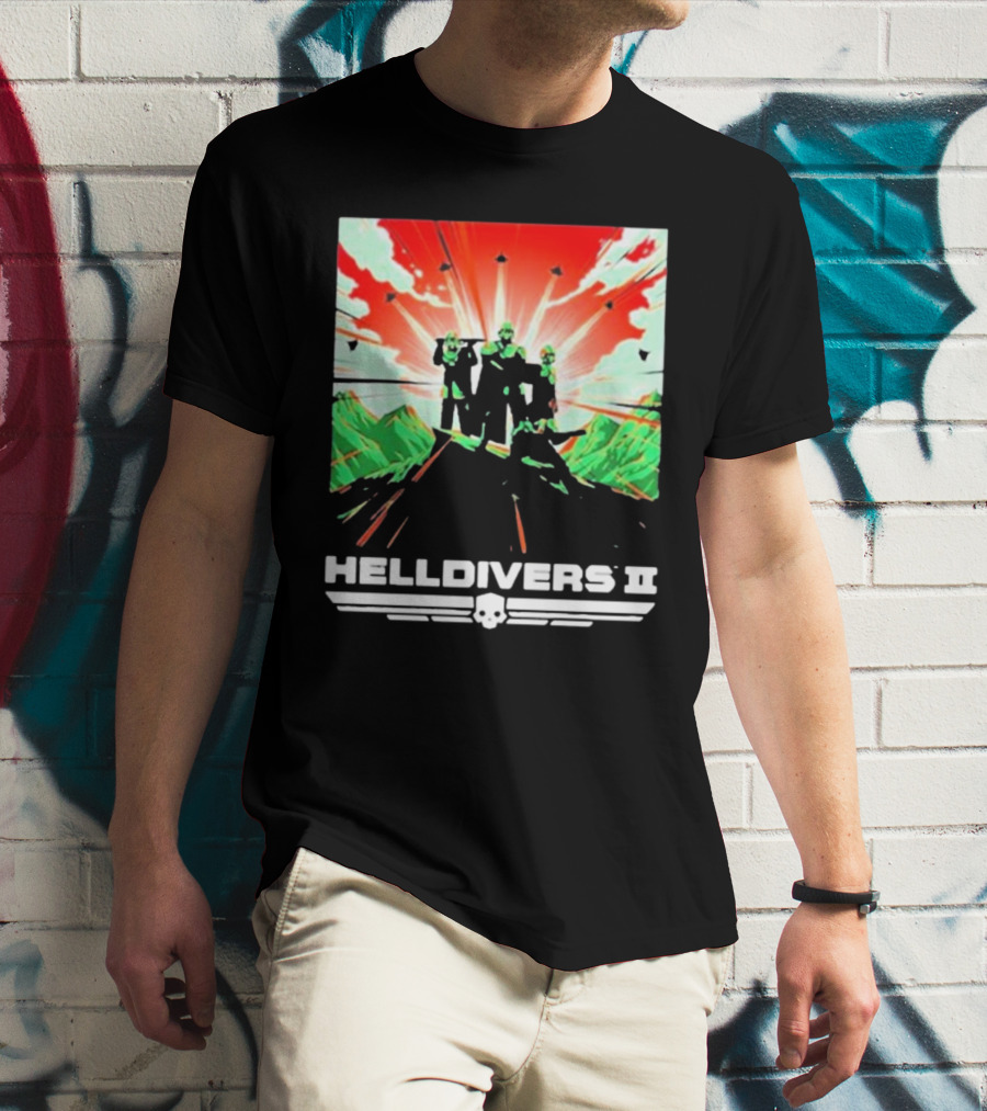 HELLDIVERS II Colorful Video Game Artwork T-Shirt
