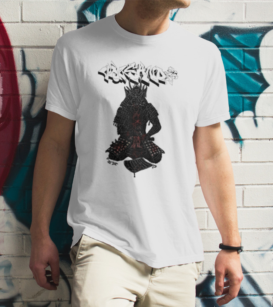 Volcano Samurai Holy Mountain Printing T-Shirt