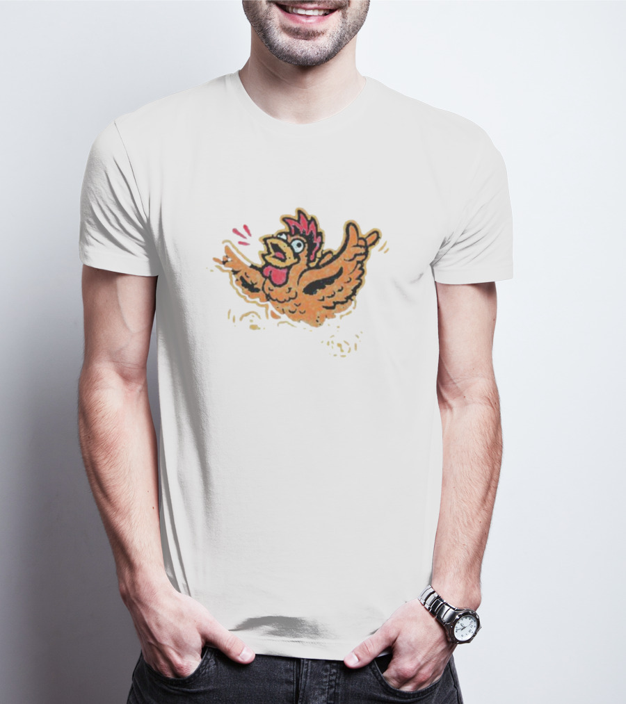 Hype-hens Primary Illustrated Cartoon Chicken T-Shirt