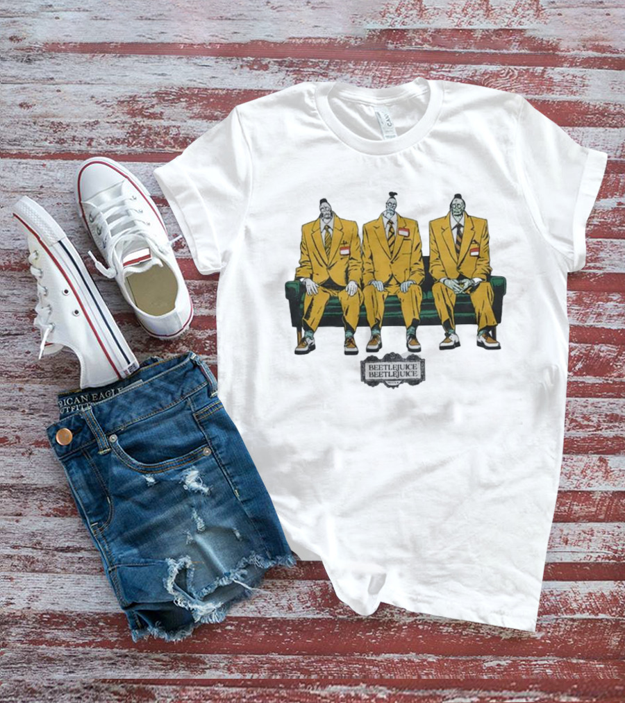 Beetlejuice Beetlejuice Beetlejuice Jeff Bob Dave Trio On Couch T-Shirt
