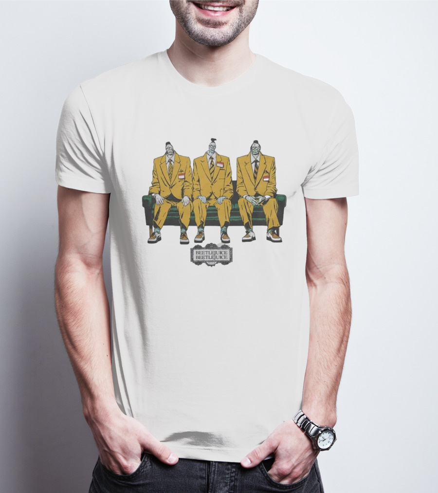 Beetlejuice Beetlejuice Beetlejuice Jeff Bob Dave Trio On Couch T-Shirt