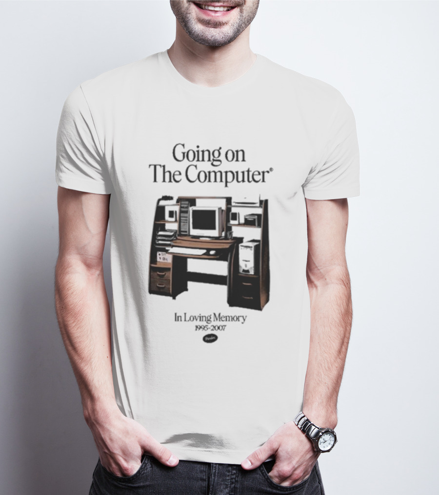 Going On The Computer In Loving Memory 1995-2007 Computer Desk Setup T-Shirt