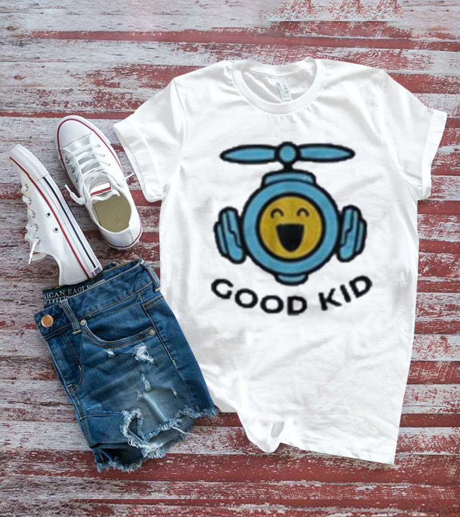 Good Kid Drone Emblem With Smiling Face T-Shirt