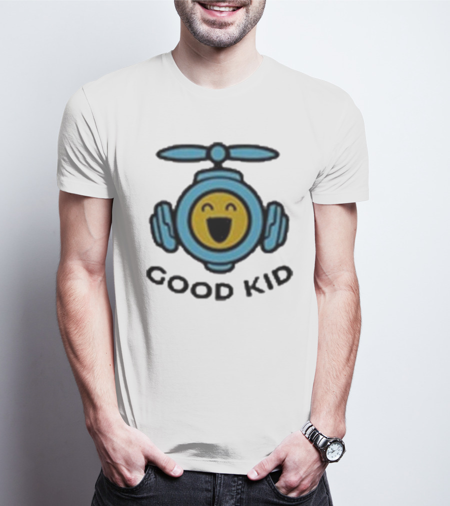 Good Kid Drone Emblem With Smiling Face T-Shirt