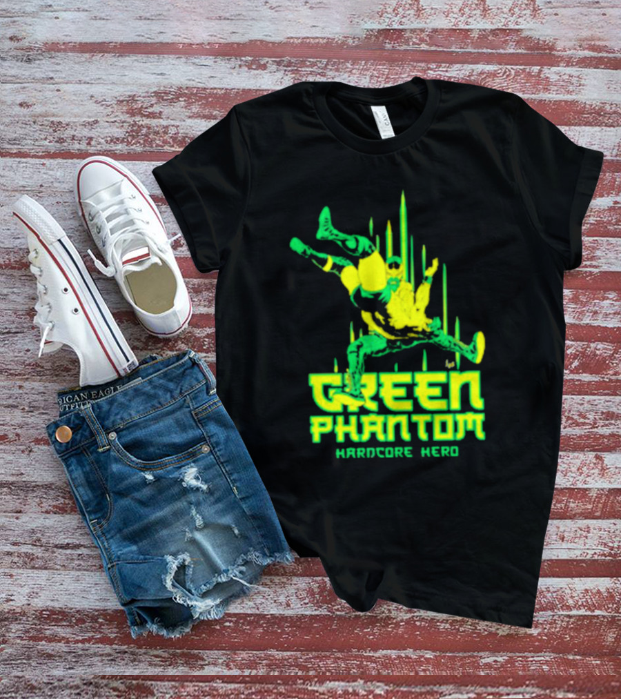Green Phantom Hardcore Hero Wrestler Action T-Shirt