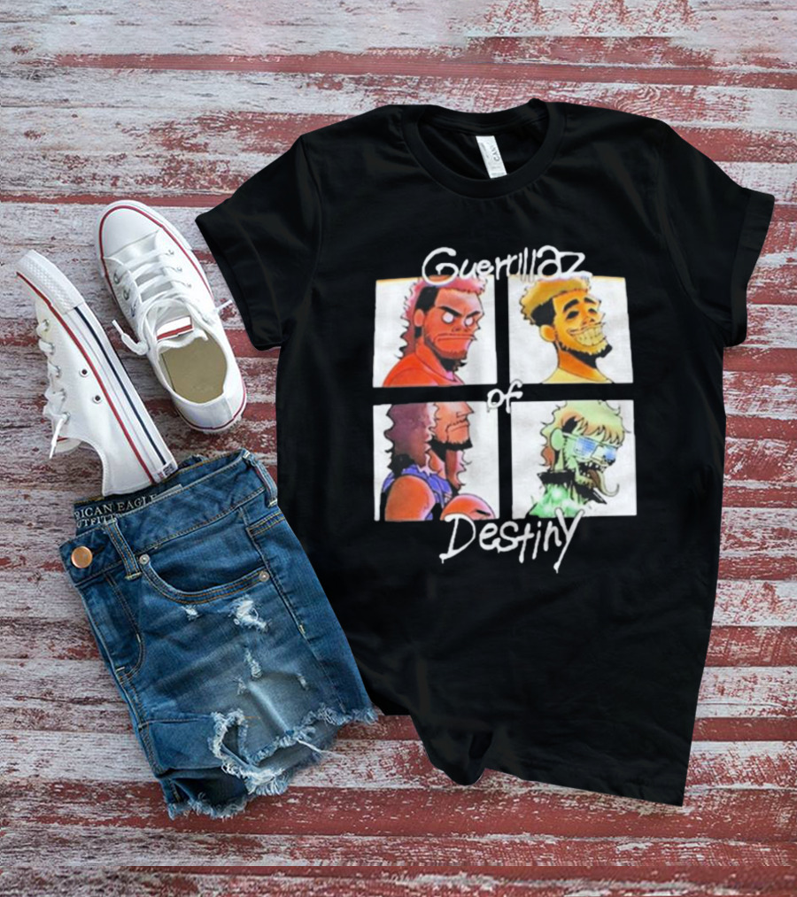Guerrillaz Of Destiny Cartoon Quartet Pop Culture Faces T-Shirt