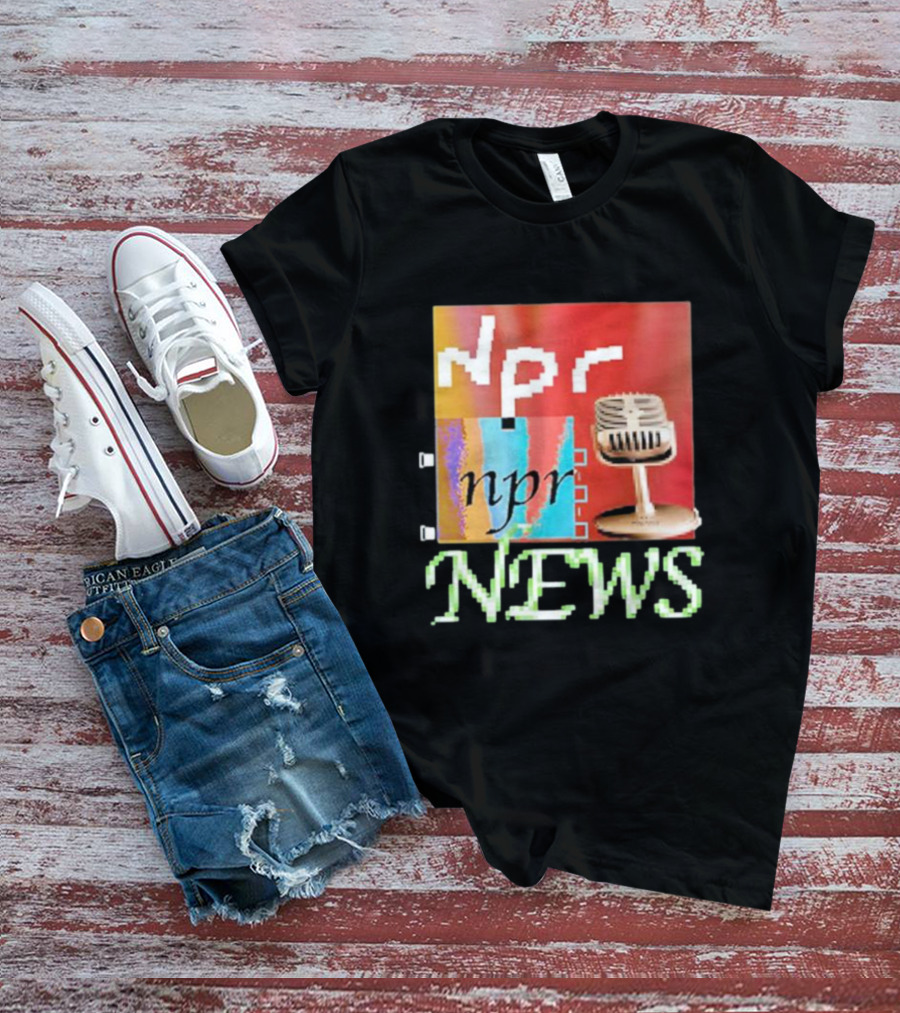 NPR News Vintage Microphone Graphic Jack Corbett TikTok T-Shirt