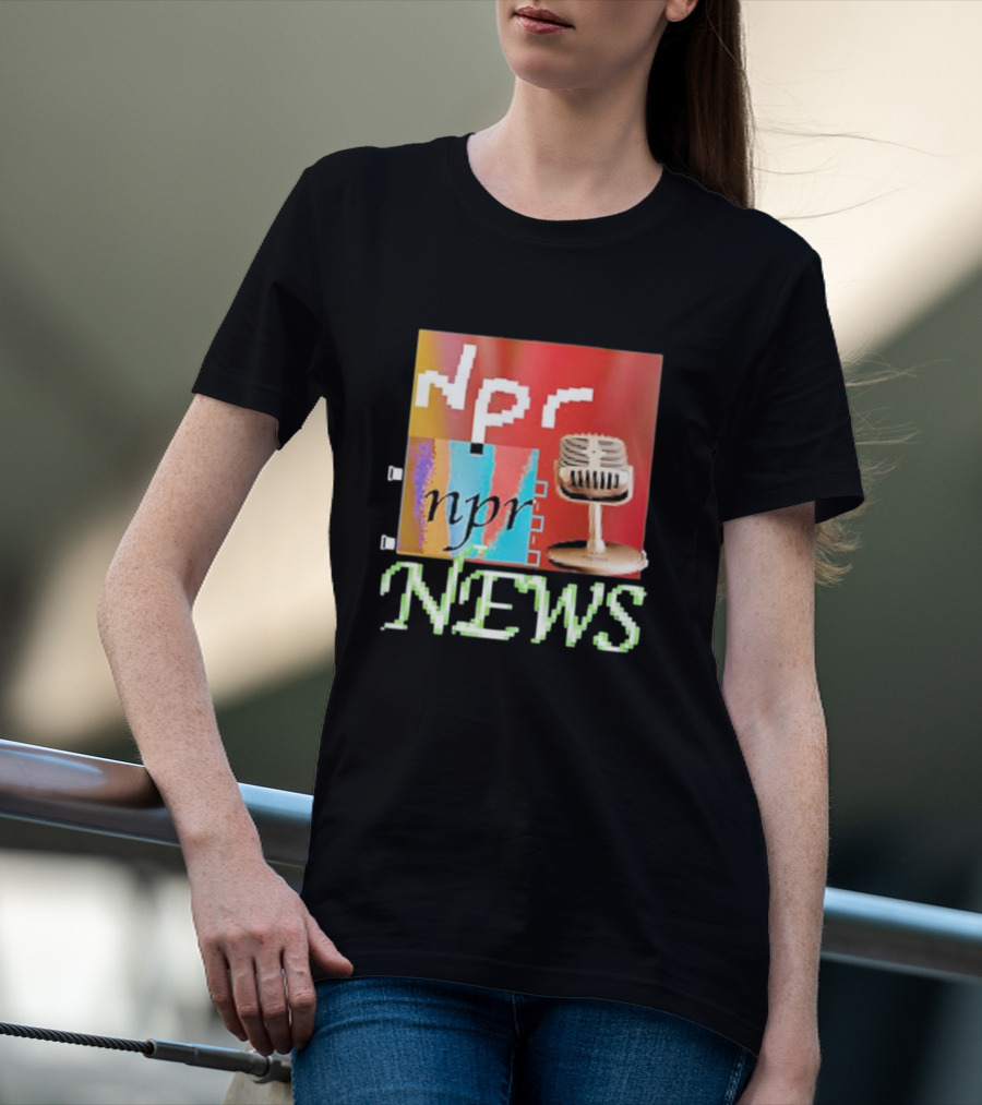 NPR News Vintage Microphone Graphic Jack Corbett TikTok T-Shirt