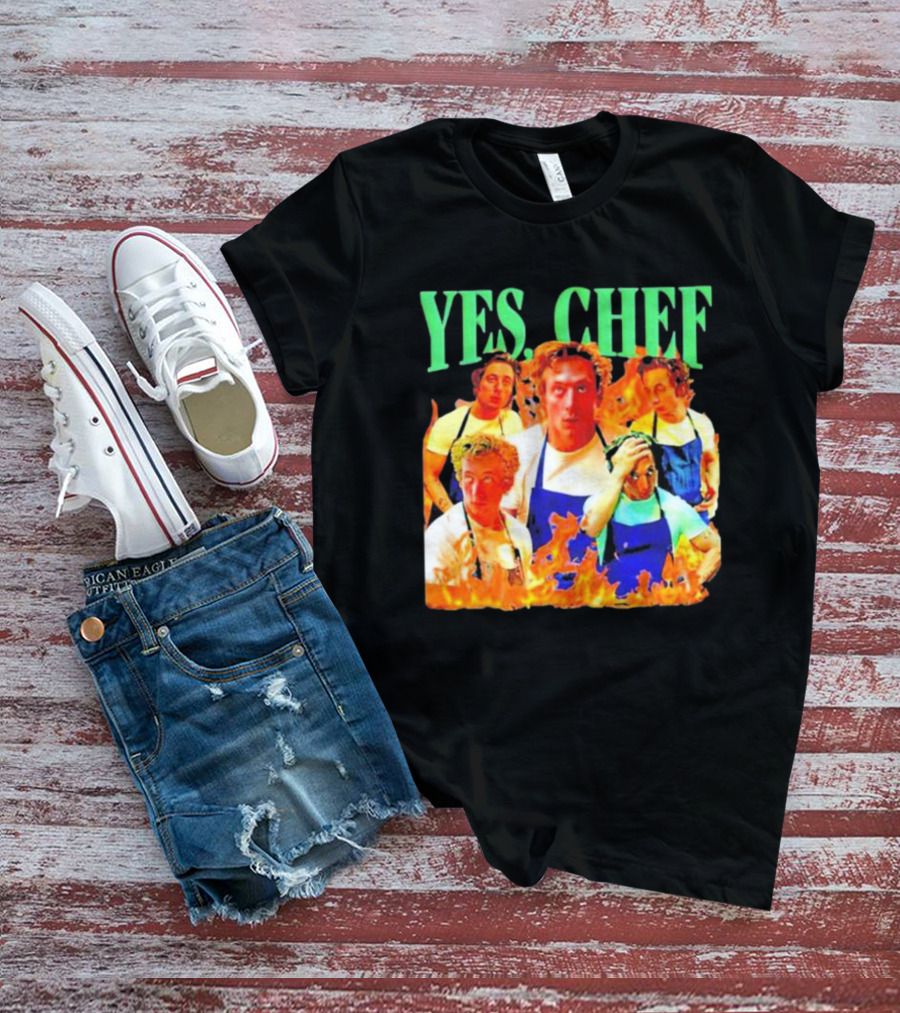 Jeremy Allen Fire Flames Yes Chef T-Shirt