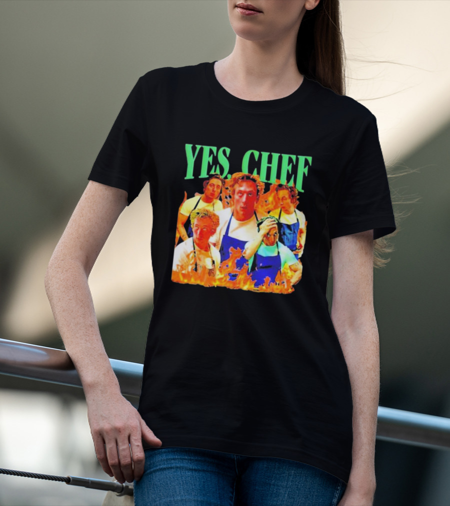 Jeremy Allen Fire Flames Yes Chef T-Shirt