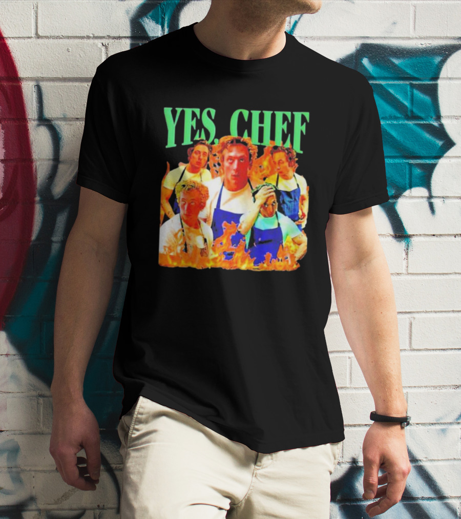 Jeremy Allen Fire Flames Yes Chef T-Shirt