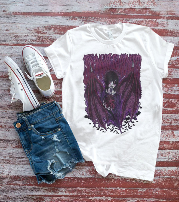 Johnnie Guilbert Vampire Dark Gothic Artwork With Wings And Heart T-Shirt