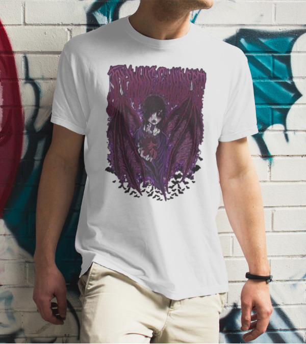 Johnnie Guilbert Vampire Dark Gothic Artwork With Wings And Heart T-Shirt