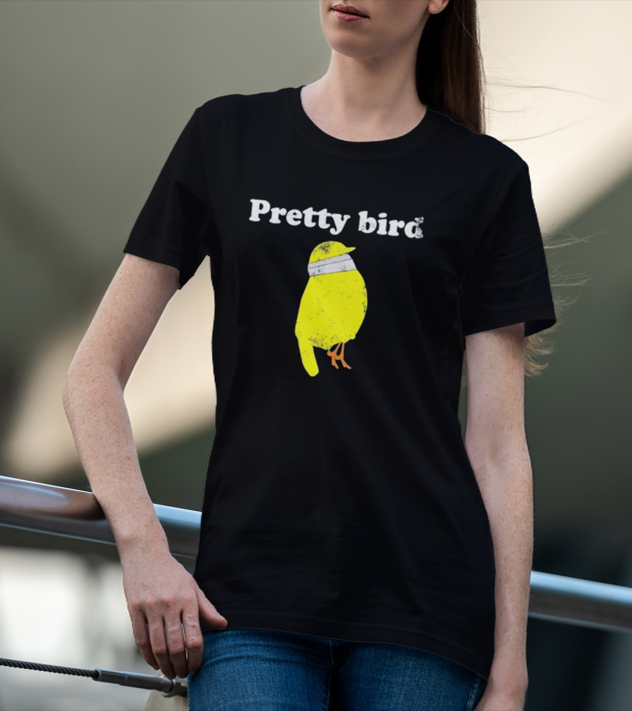 Pretty Bird Yellow Bandit Bird Retro Style Jonathan Swanson T-Shirt