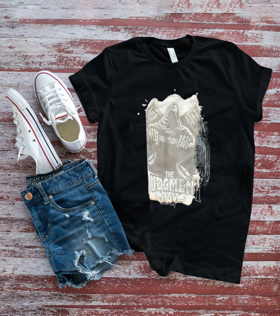 The Judgment Day All Rise Tie-Dye Grim Reaper Cloaked Figure With Chains And Wings T-Shirt