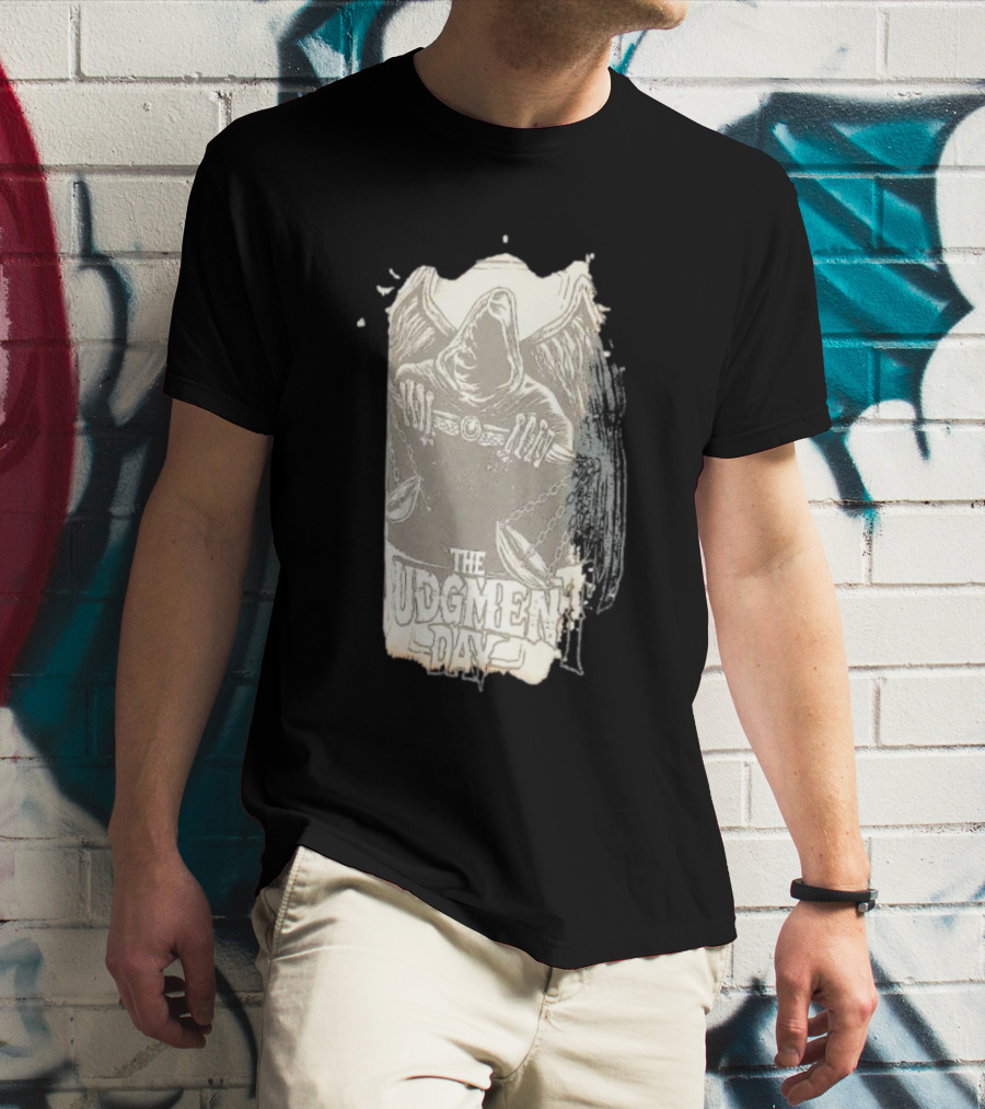 The Judgment Day All Rise Tie-Dye Grim Reaper Cloaked Figure With Chains And Wings T-Shirt