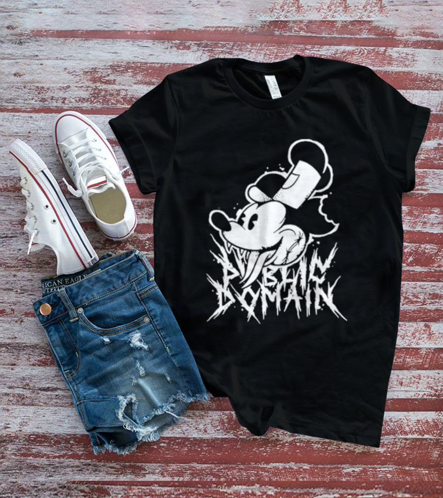 Junkyardla Mickey Mouse Public Domain Grim T-Shirt
