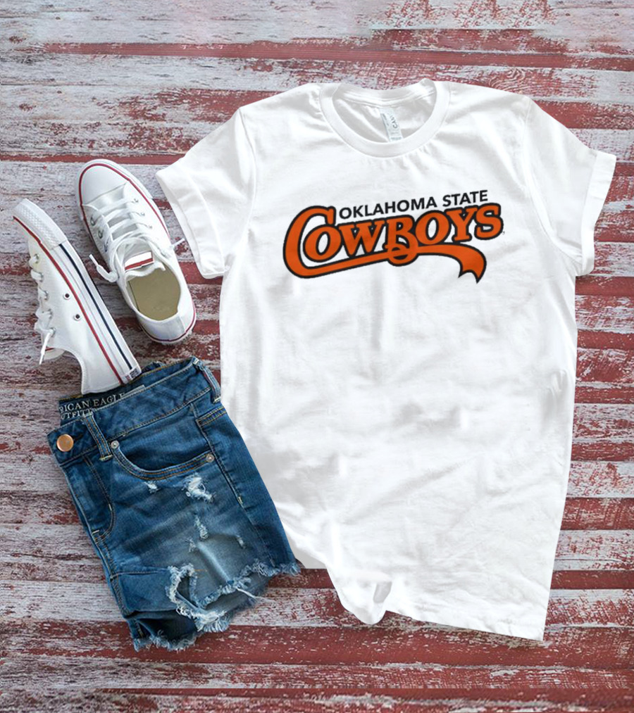 Oklahoma State Cowboys Stylized Orange Text T-Shirt