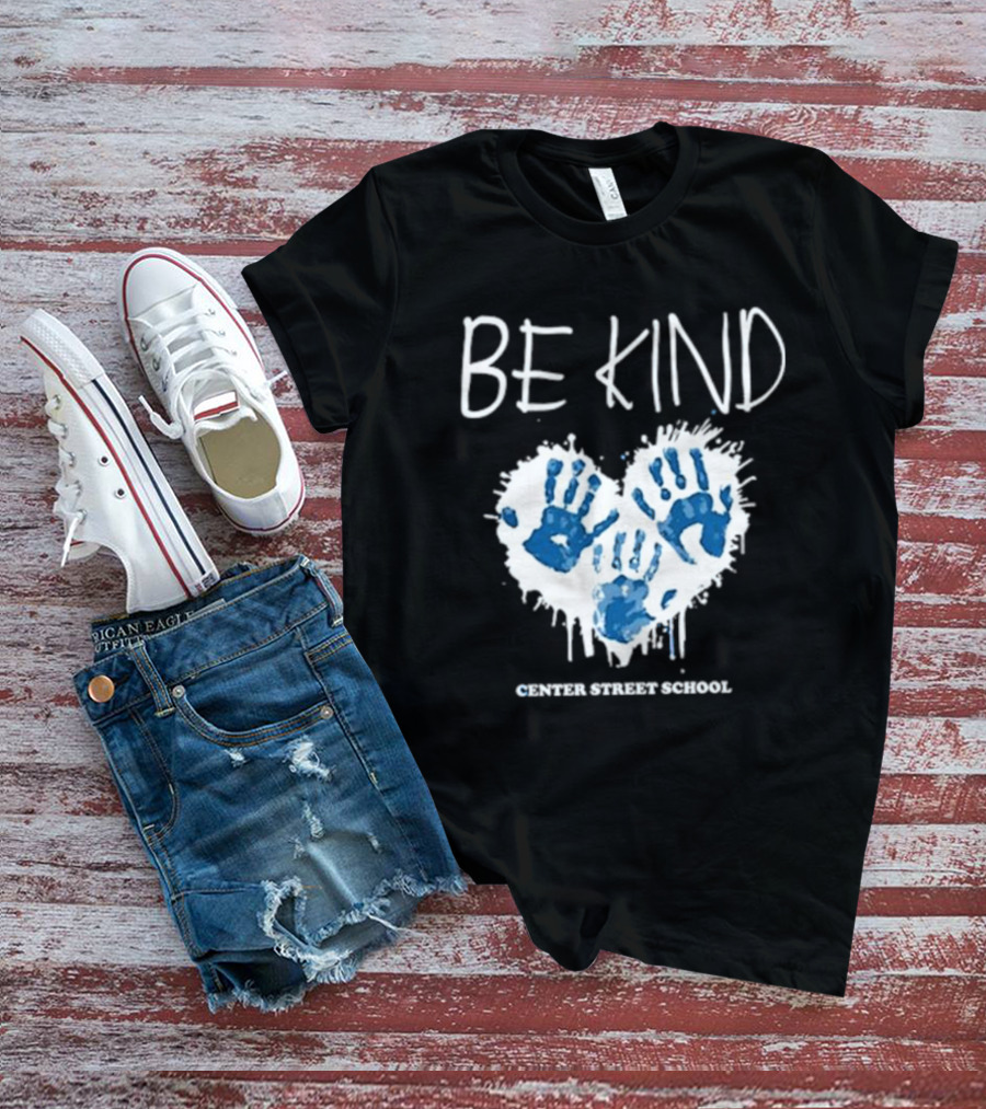 Be Kind Heart Handprints Center Street School T-Shirt