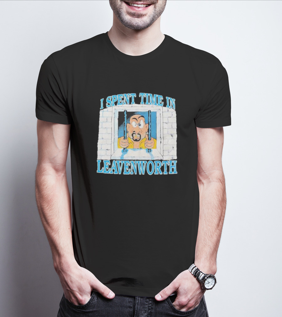 I Spent Time In Leavenworth Cartoon Prisoner Behind Bars T-Shirt