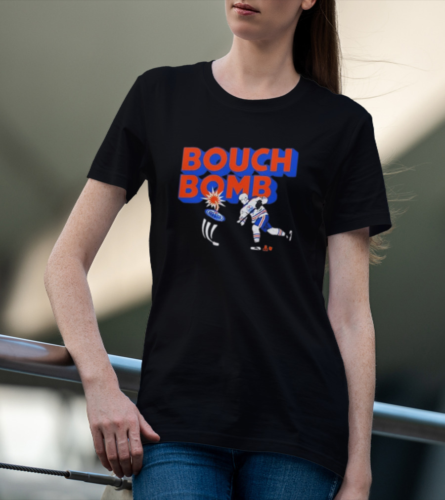 Bouch Bomb Ice District Evan Bouchard Edmonton Oilers T-Shirt