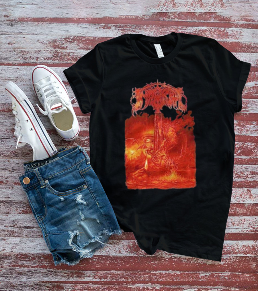 Immortal Damned In Black Fiery Red Scene T-Shirt