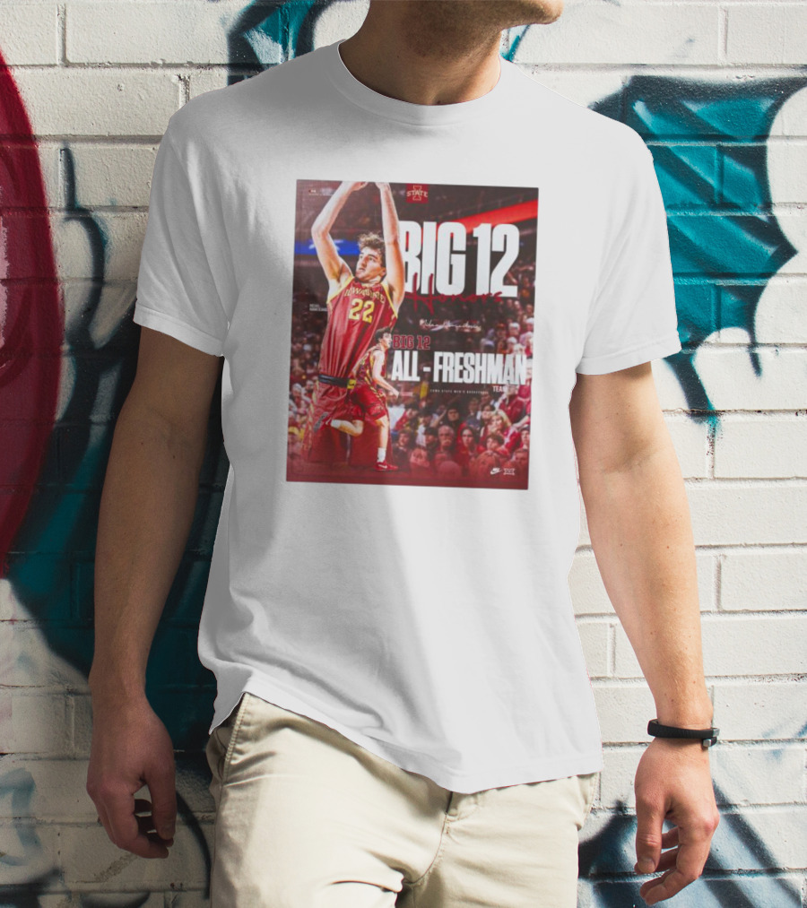 Iowa State Cyclones Men's Basketball Big 12 Honors Milan Momcilovic All Freshman Team T-Shirt