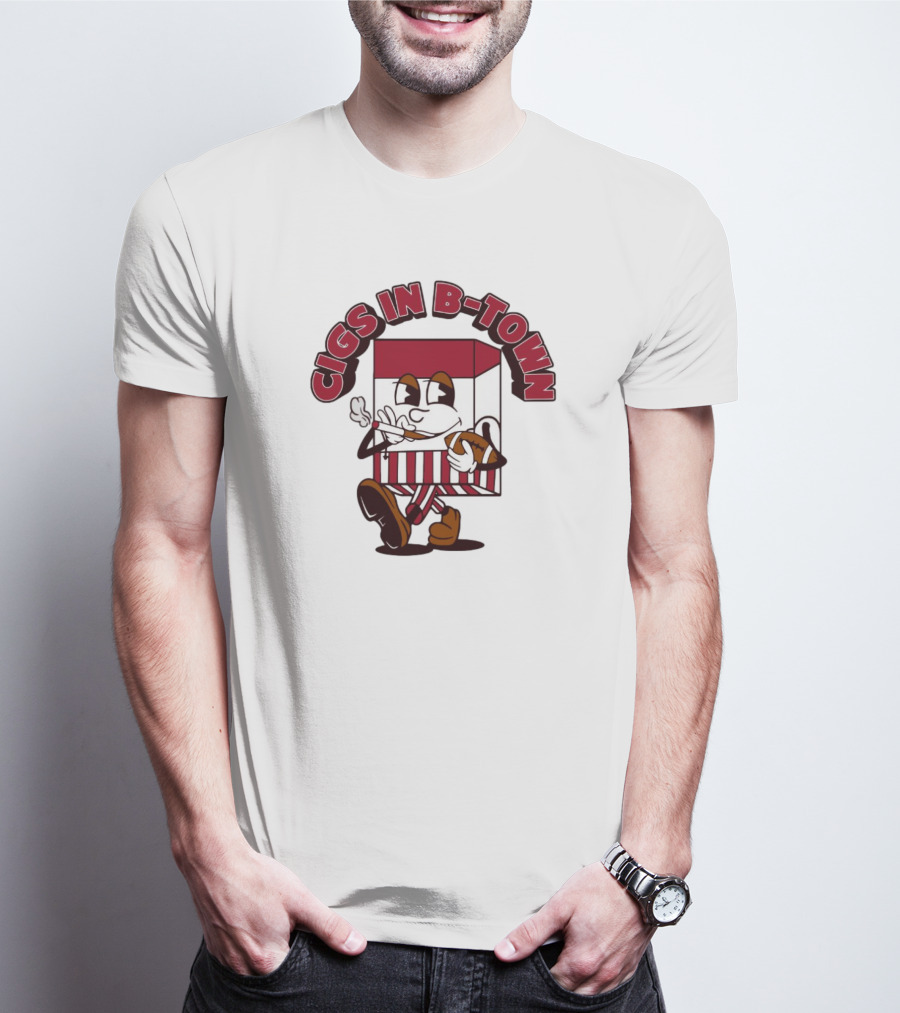Store Cigs In B-Town Cartoon Smoking Pack T-Shirt