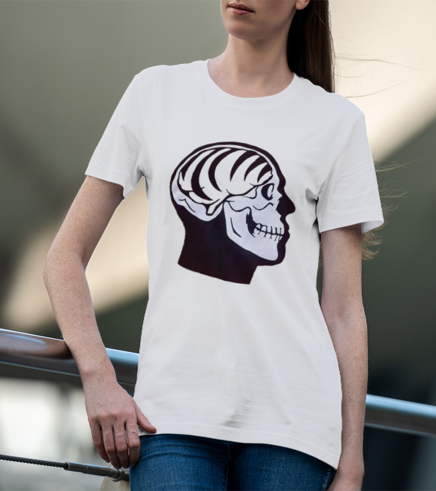 Bengal Brain Skull With Orange Highlights T-Shirt