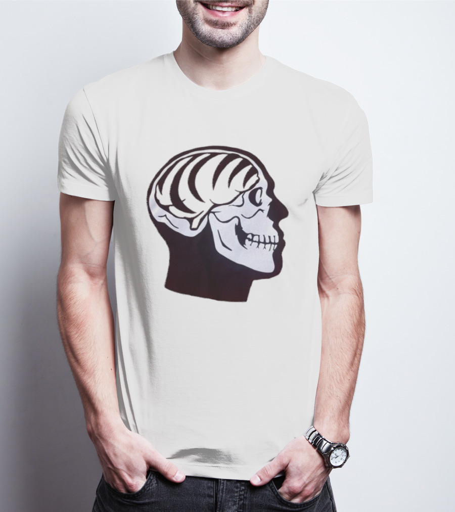 Bengal Brain Skull With Orange Highlights T-Shirt