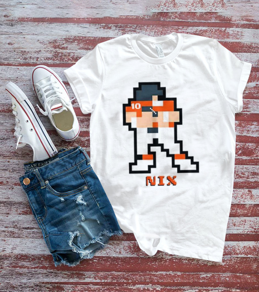 Broncos Bo Nix 8-Bit Number 10 Pixel T-Shirt