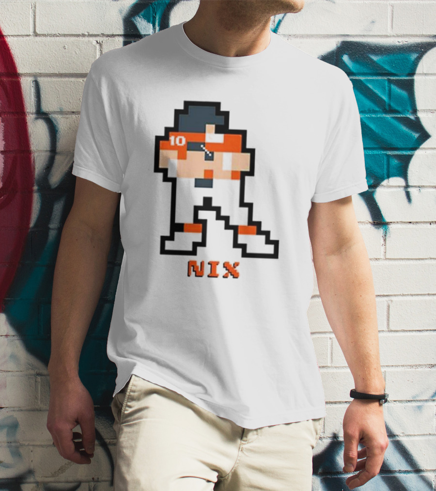 Broncos Bo Nix 8-Bit Number 10 Pixel T-Shirt