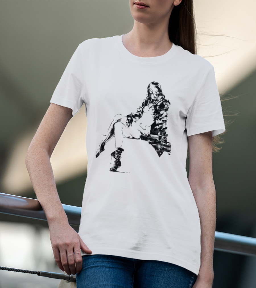 Espionagevr Store Big Sniper Mysterious Figure In Long Coat And Boots T-Shirt