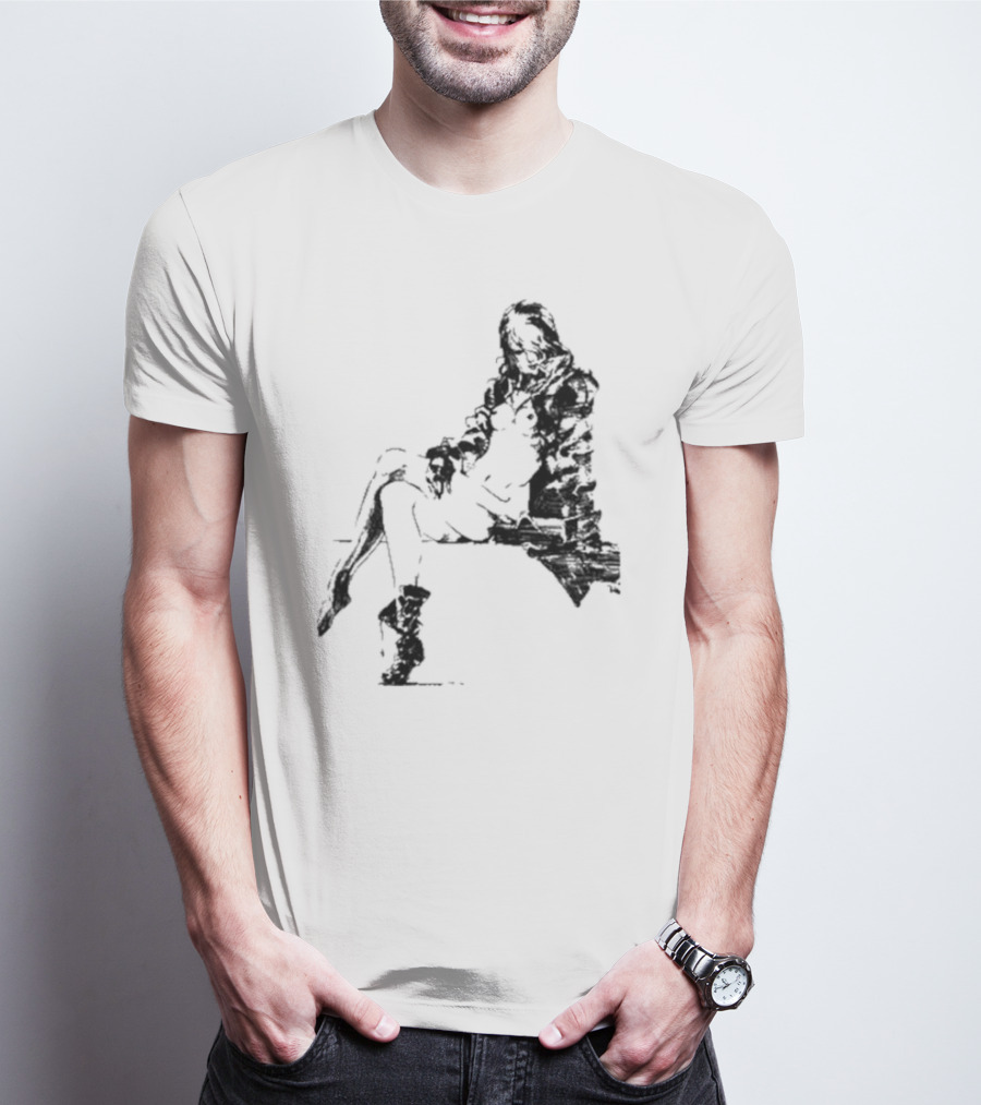Espionagevr Store Big Sniper Mysterious Figure In Long Coat And Boots T-Shirt