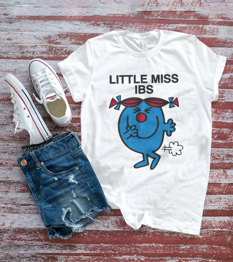 Little Miss IBS Character With Red Bows And Blue Figure T-Shirt