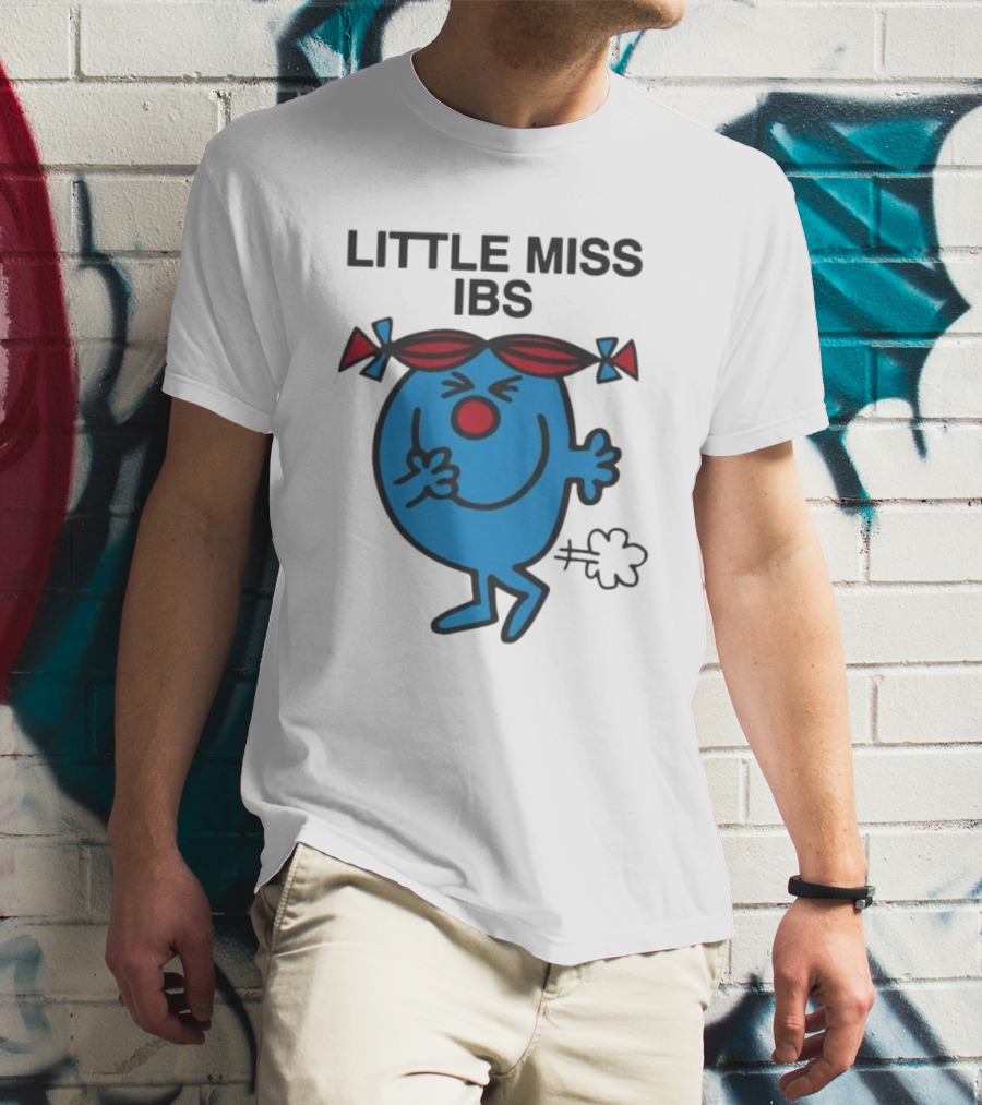 Little Miss IBS Character With Red Bows And Blue Figure T-Shirt