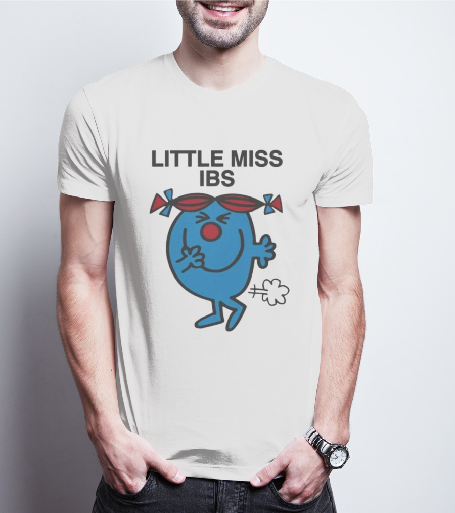 Little Miss IBS Character With Red Bows And Blue Figure T-Shirt
