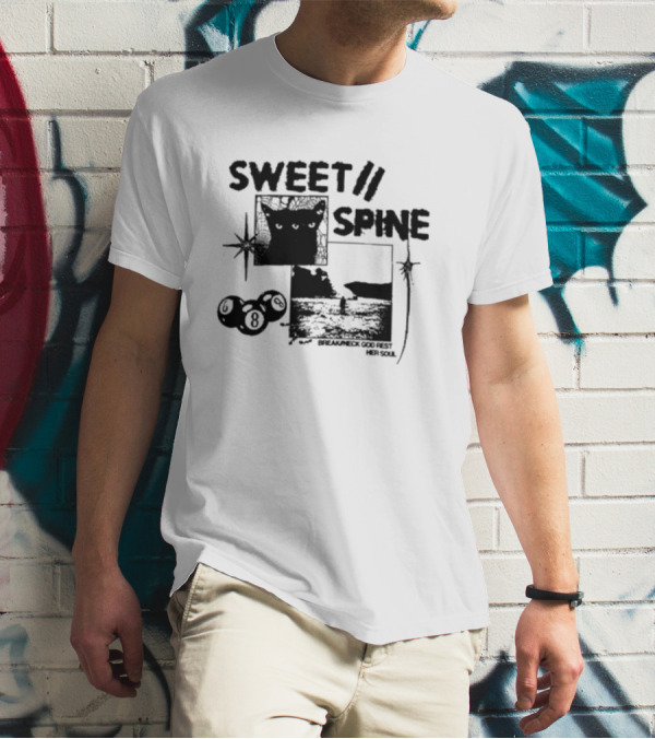 Sweet Spine Break Neck God Rest Her Soul Cat Eight Ball T-Shirt