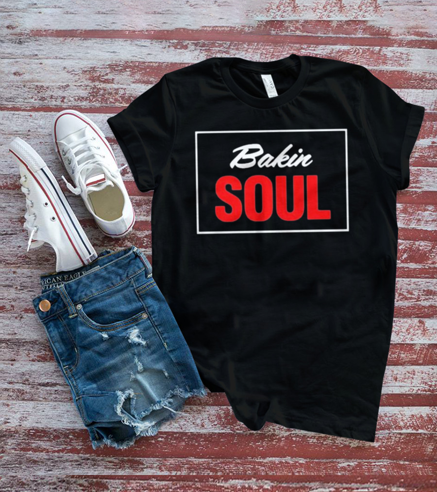 Bakin Soul Black And Red Bold Typography Block T-Shirt