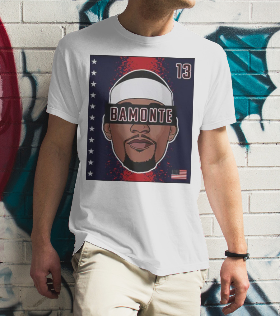 Bamonte 13 Stars And Stripes Illustration Bam Adebayo T-Shirt