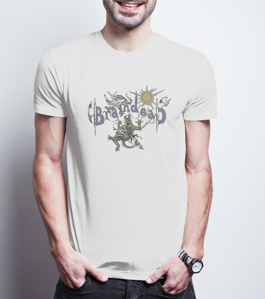 Braindead Lizard Man With Axes And Sun T-Shirt
