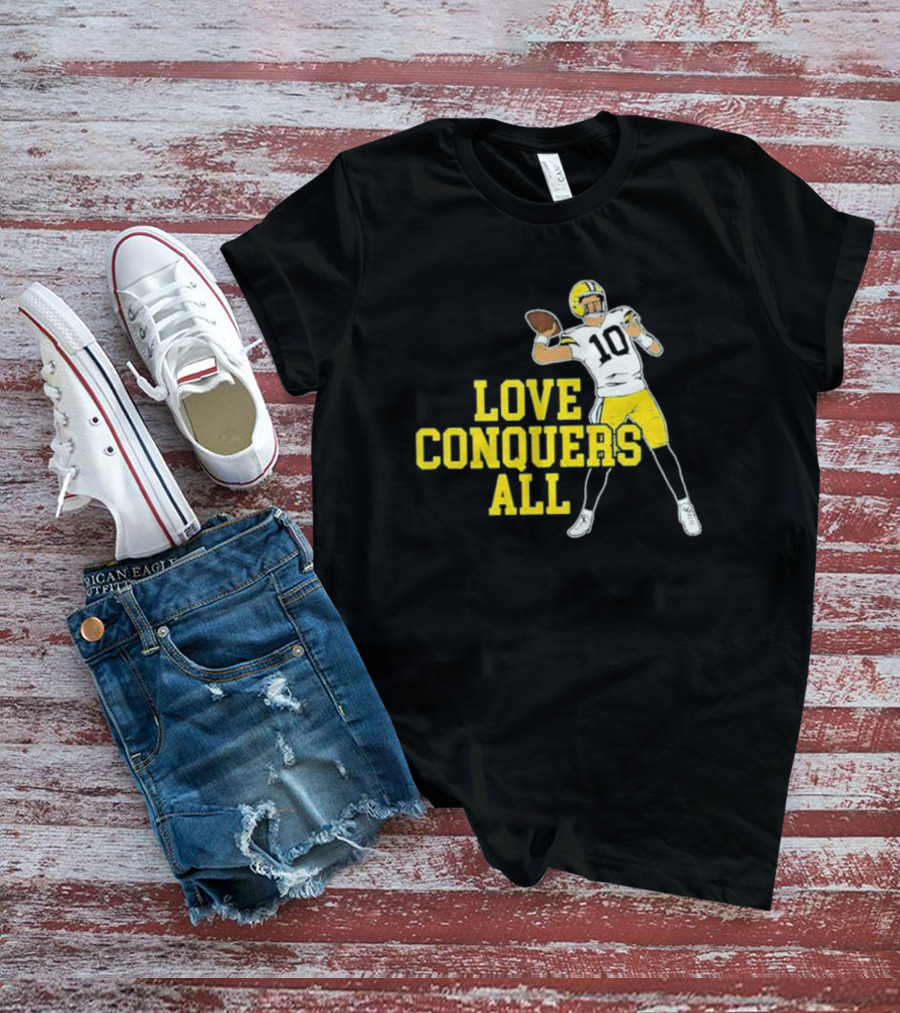 Love Conquers All Bo Nix Oregon Ducks Football Quarterback T-Shirt