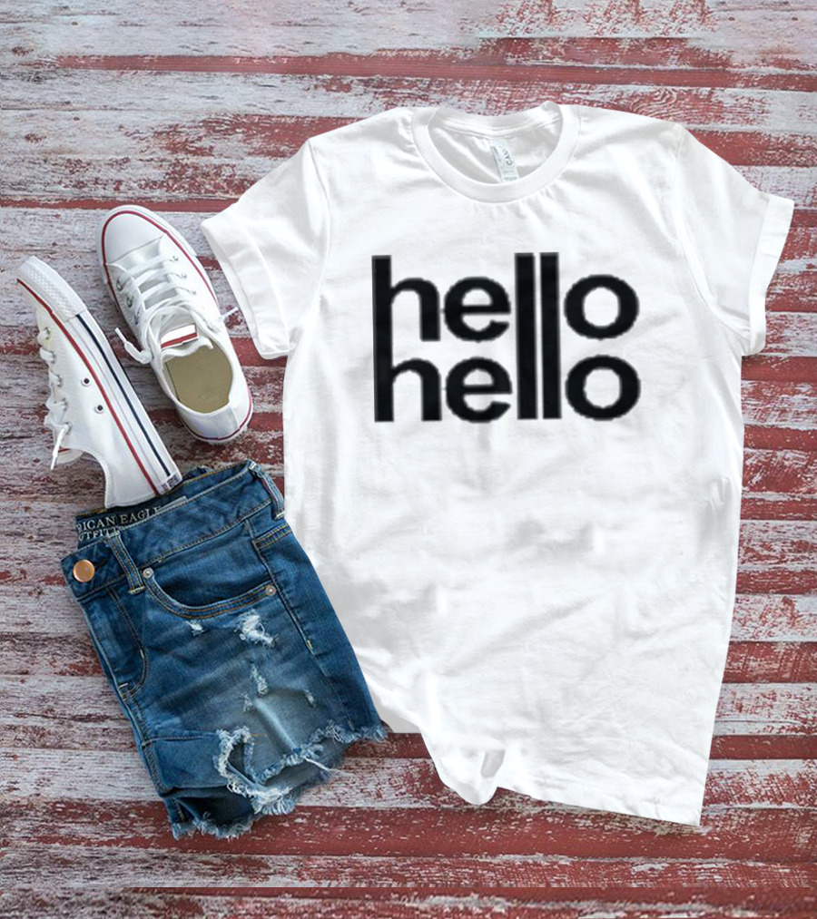 Lulu Hello Hello Black Text Minimalist T-Shirt