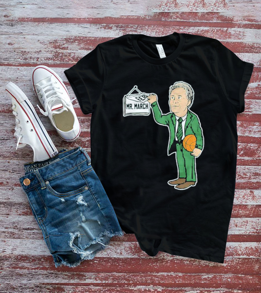 Mr. March Basketball Coach With Calendar In Green Suit Holding Basketball T-Shirt