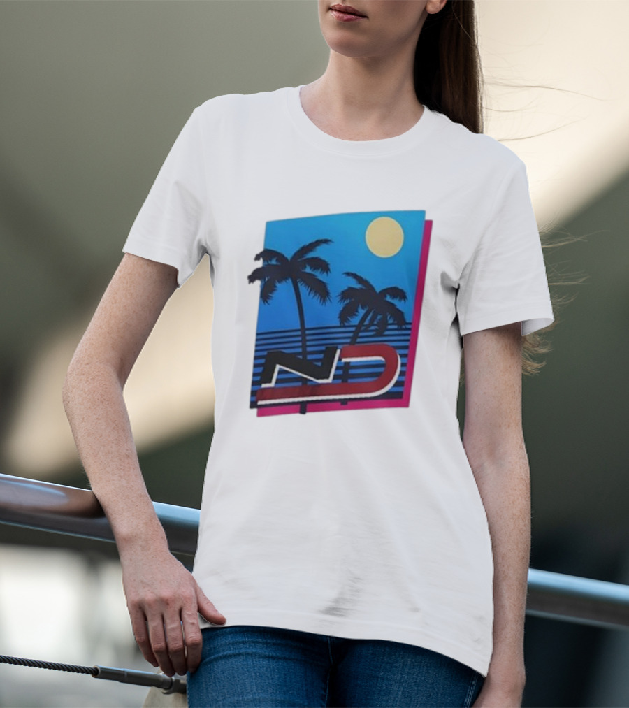 ND Natalie Decker Sunshine Season Palm Trees Moonlit Vibes T-Shirt