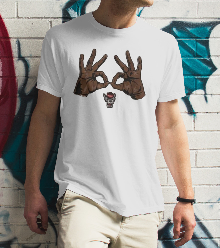 Nc State Basketball Three Goggles Hand Sign Wolfpack T-Shirt