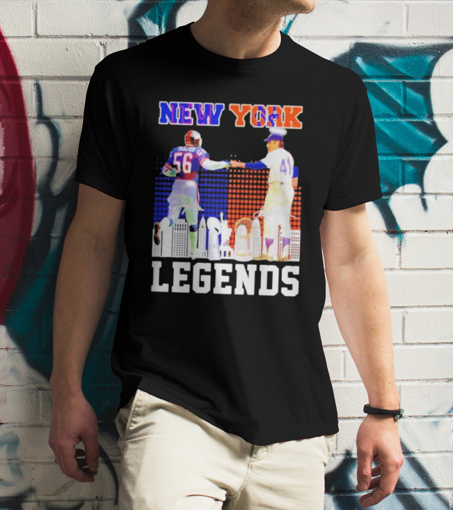 New York Lawrence Taylor Tom Seaver Legends Signatures T-Shirt